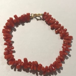 Bracelet cupolini corail rouge et or