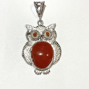 Pendentif hibou corail